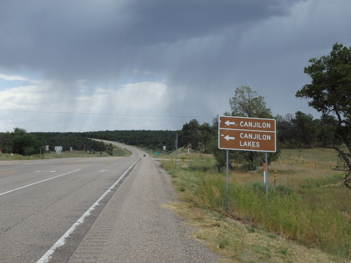 GDMBR: The road to Canjilon is to our left/east.